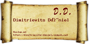 Dimitrievits Dániel névjegykártya