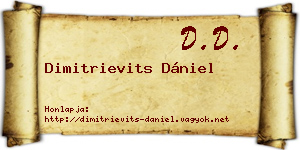 Dimitrievits Dániel névjegykártya